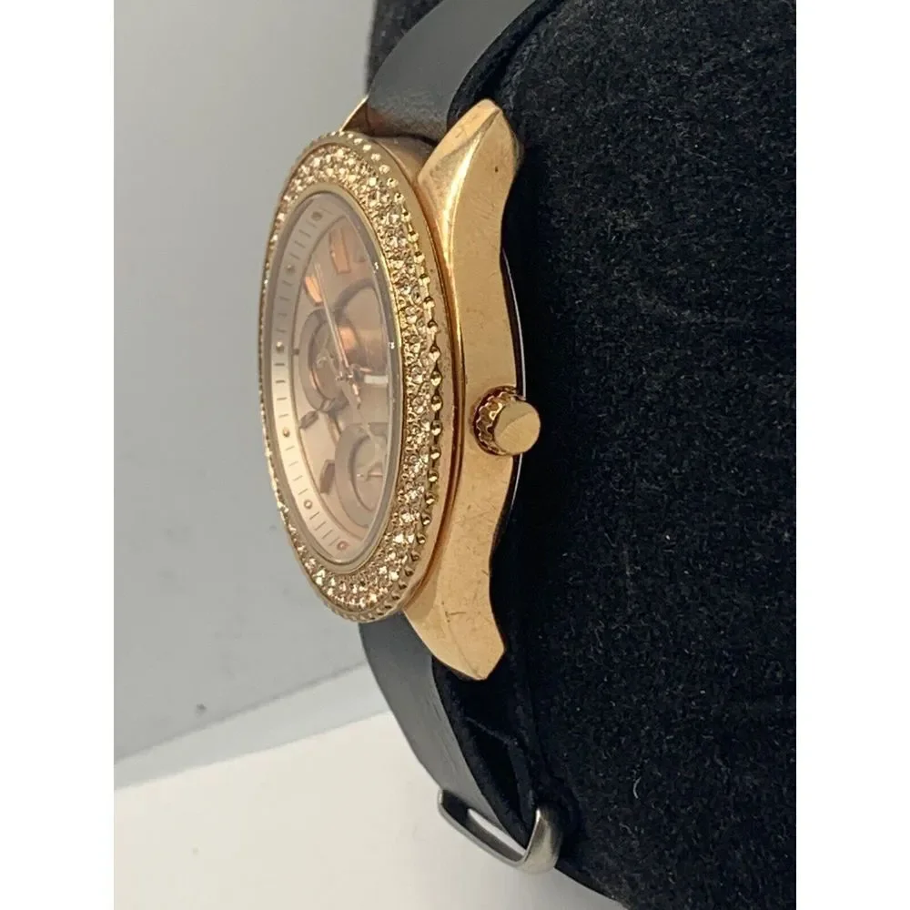 Fossil ES3590 Women's Black Leather Analog Dial Quartz Genuine Wrist Watch RU317
